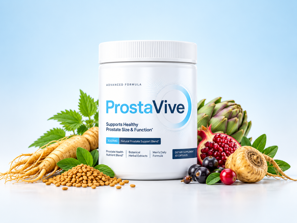 ProstaVive supplement bottle with herbal ingredients